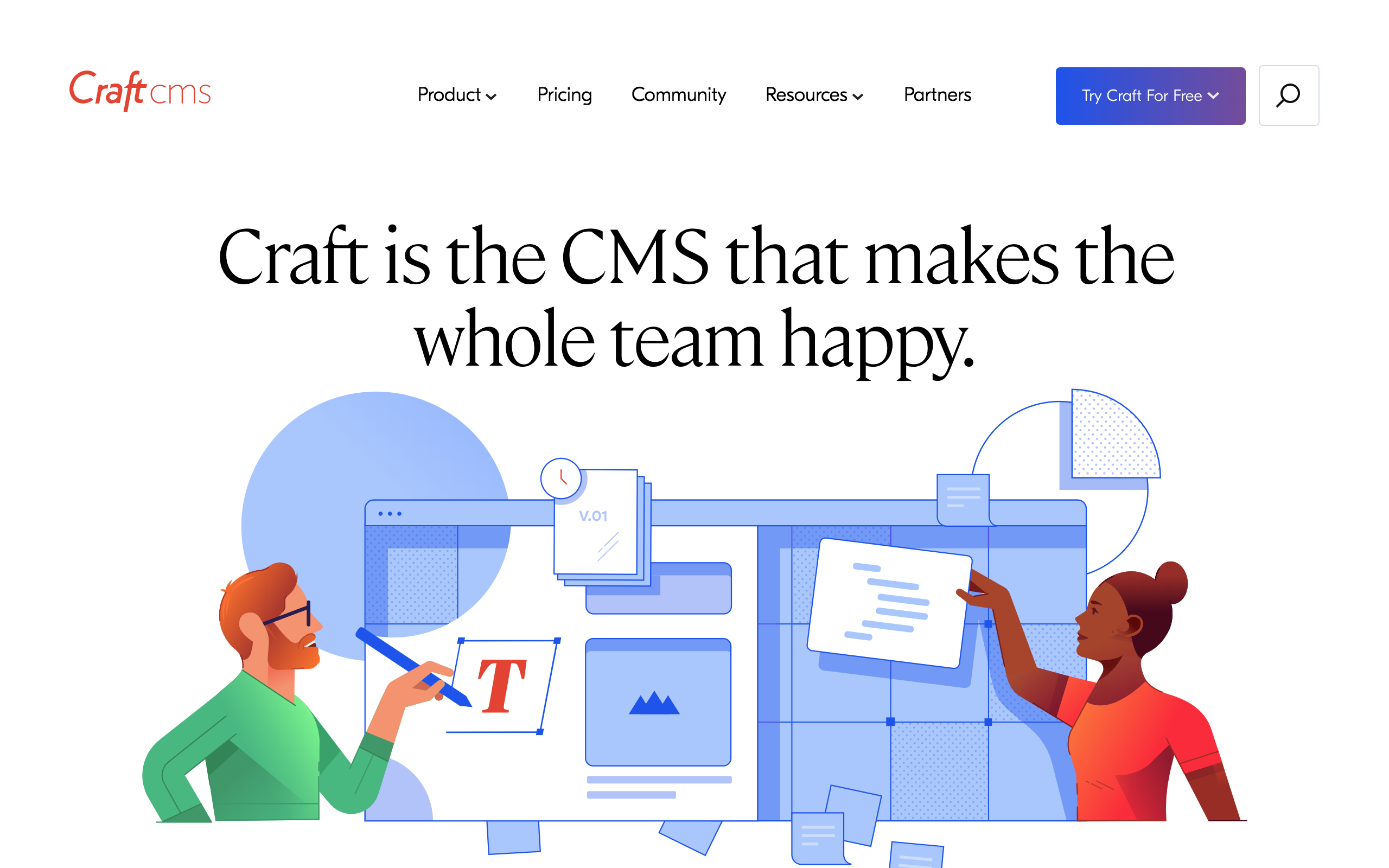 Craft CMS homepage